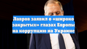 Лавров заявил о «широко закрытых» глазах Европы на коррупцию на Украине