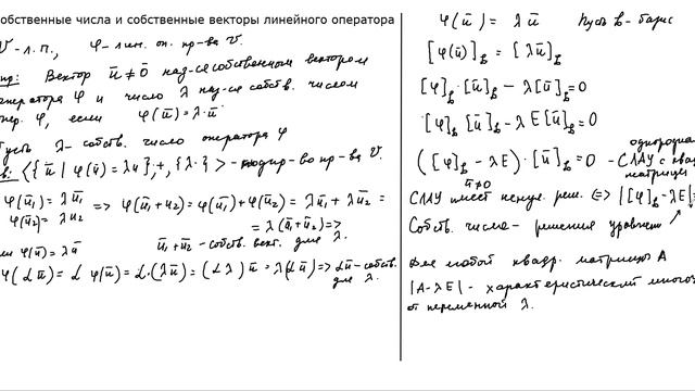 Собственные числа и собственные векторы линейного оператора смотреть онлайн