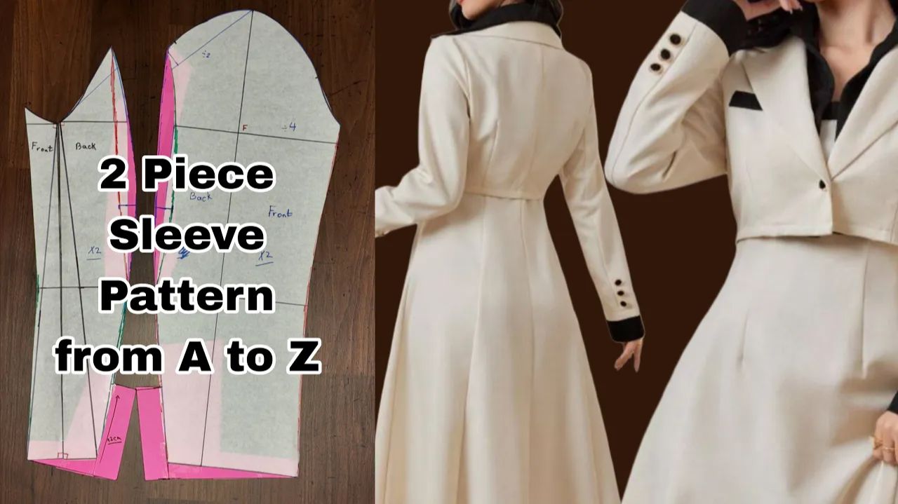 Самый простой способ построить выкройку рукава из двух частей, используя базовую выкройку. смотреть онлайн