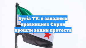 Syria TV: в западных провинциях Сирии прошли акции протеста