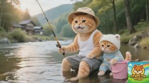 МУЛЬТФИЛЬМ ДЛЯ ДЕТЕЙ, Котёнок вместе с папой пошел на рыбалку и подарил маме цветы