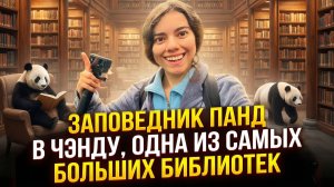 Заповедник панд в Чэнду, 80 тысяч книг в библиотеке,еда в Китае