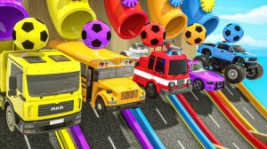 Мультики про машинки. Цветные шарики. Колеса на автобусе. Детские стишки. Песни для детей и малышей