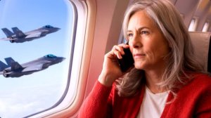 Пожилая женщина тихо сидела в самолёте, пока пилоты F-35 не вызвали её по рации!