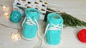 Ботиночки для малышей спицами / Подробный МК часть1