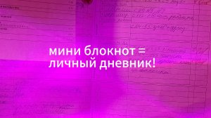 из мини блокнота в личный дневник!(школьный)