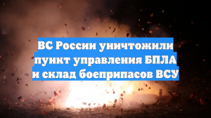 ВС России уничтожили пункт управления БПЛА и склад боеприпасов ВСУ