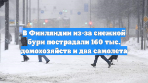 В Финляндии из-за снежной бури без электричества остались 160 тысяч домохозяйств
