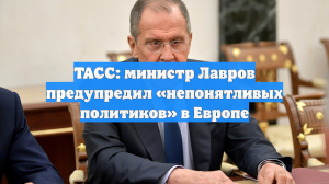 ТАСС: министр Лавров предупредил «непонятливых политиков» в Европе