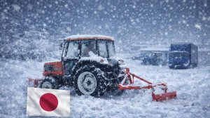 Японский трактор прочищает путь китайскому трактору