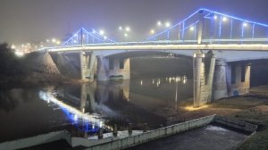 Древний Смоленск. Кремлевская стена и мост через Днепр