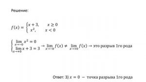 Определение точек разрыва кусочно-заданной функции (А6)
