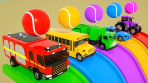 Мультики про машинки! Меняем цвета с помощью футбольного мяча! Детские стишки и песни