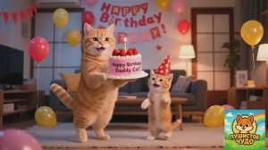 МУЛЬТФИЛЬМ ДЛЯ ДЕТЕЙ, Котёнок вместе с мамой кошкой готовят торт на день рождения папе