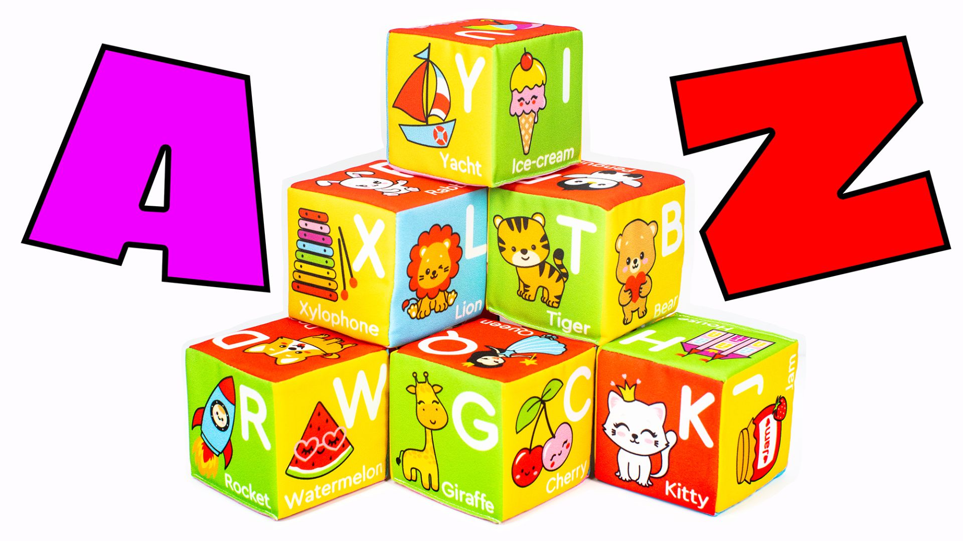Учим Английский Алфавит и Английские Слова. Мягкие Кубики для Детей. смотреть онлайн