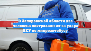 В Запорожской области при ударе ВСУ по микроавтобусу пострадали два человека