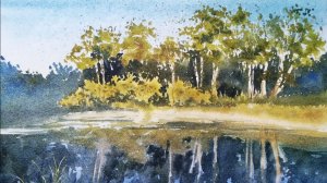 Акварель для начинающих. Урок 9. Отражение в озере