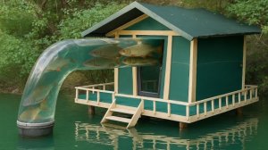 Построил укрытие и настроил таким образом чтобы рыба сама приходила в дом.