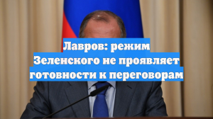 Лавров: режим Зеленского не проявляет готовности к переговорам