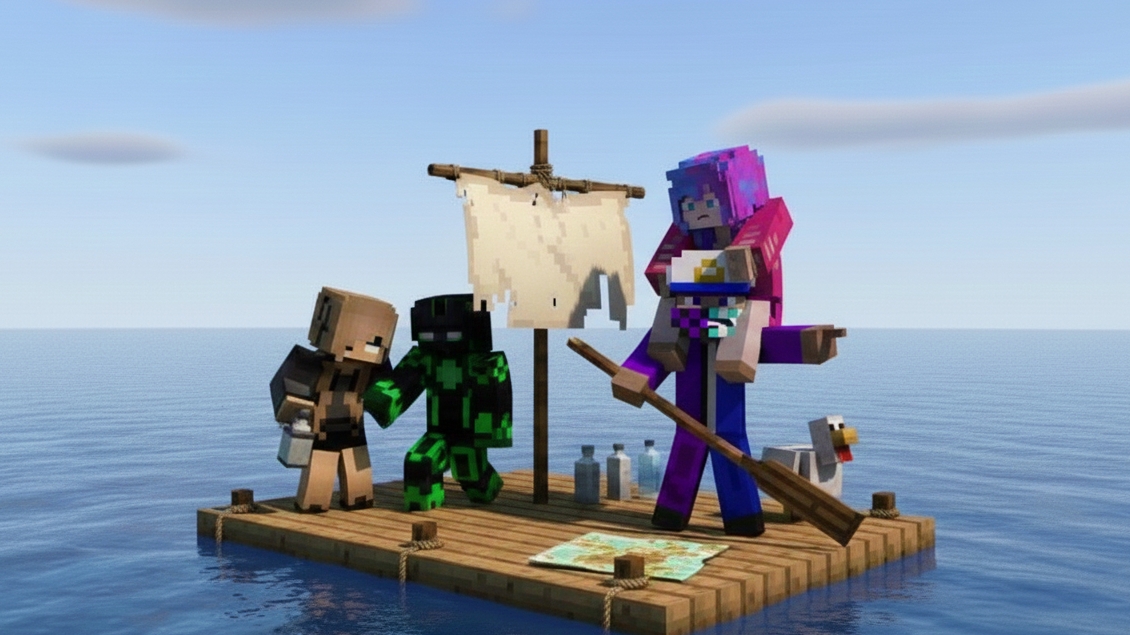 Мы Застряли На Плоту Посреди Океана🌊 // Сможем Ли Мы Уплыть От Сюда?🫣 смотреть онлайн