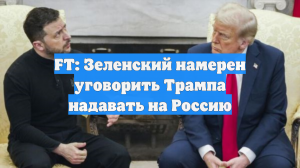 FT: Зеленский намерен убедить Трампа надавить на Россию