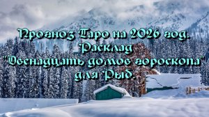 Прогноз Таро на 2026 год. Расклад "Двенадцать домов гороскопа" для Рыб.