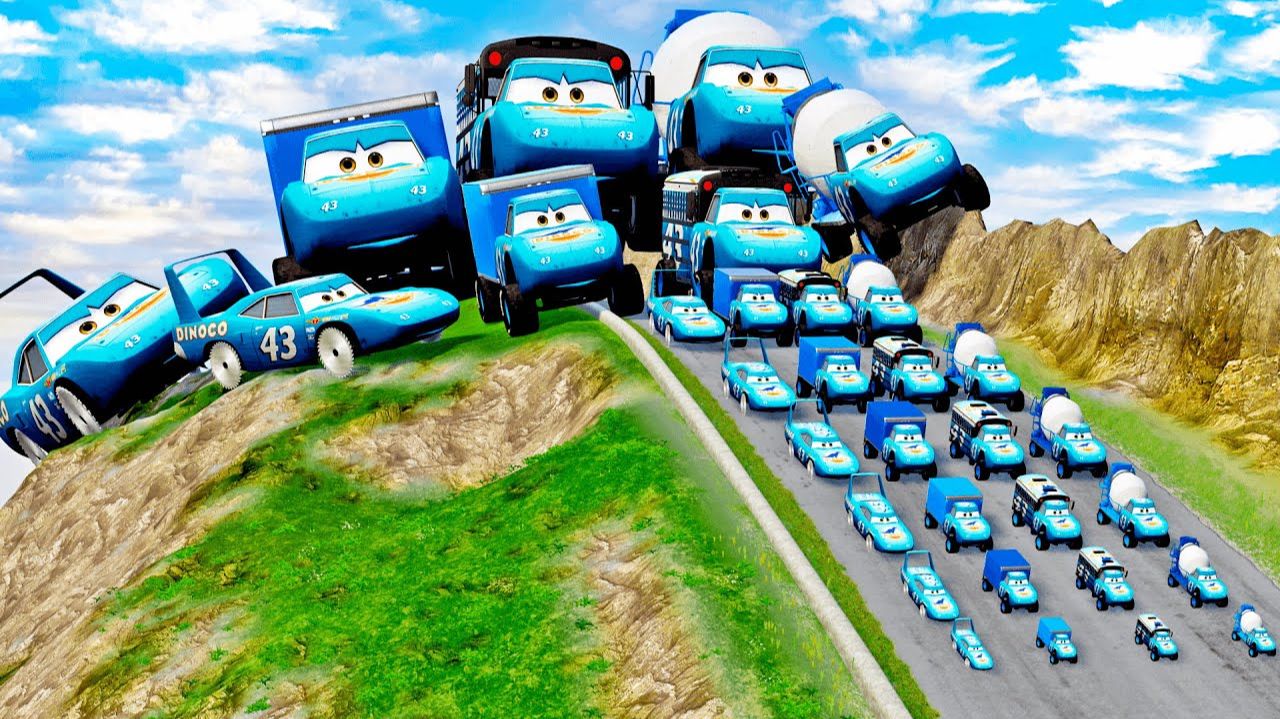 Все КРУТЫЕ Кинг против спуска! Молния Маквин и его друзья! смотреть онлайн