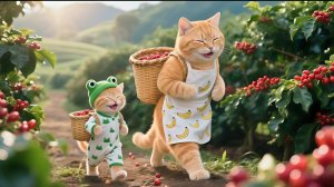 Любопытный котенок Джинджер жаждет кофе, Мама-кошка взяла его с собой за кофе во Вьетнам