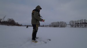 Зимняя рыбалка в конце декабря 2025 г. Ловля окуня на блесну