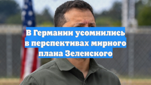 В Германии усомнились в перспективах мирного плана Зеленского
