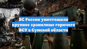 ВС России уничтожили крупное хранилище горючего ВСУ в Сумской области