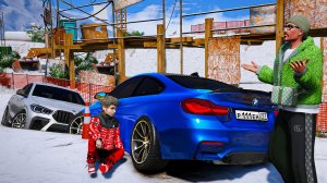 ОТЕЦ И СЫН В GTA 5 - ШКОЛЬНИК УЛЕТЕЛ В КАНАВУ НА BMW M4! ПОДАРОК СЫНУ НА НОВЫЙ ГОД! 🌊ВОТЕР
