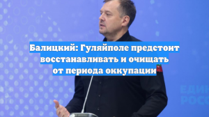 Балицкий: Гуляйполе предстоит восстанавливать и очищать от периода оккупации