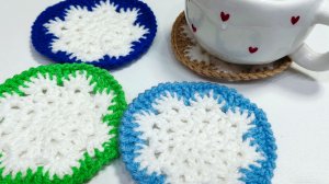 СНЕЖИНКА-ПОДСТАКАННИК//ДВА ВИДА ОБВЯЗКИ