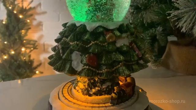 Снежный шар ВОЛШЕБНАЯ 'ПРИЗМА ВРЕМЕНИ', полистоун, стекло, подсветка, музыка и движение, 50-0854