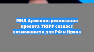 МИД Армении: реализация проекта TRIPP создаст возможности для РФ и Ирана