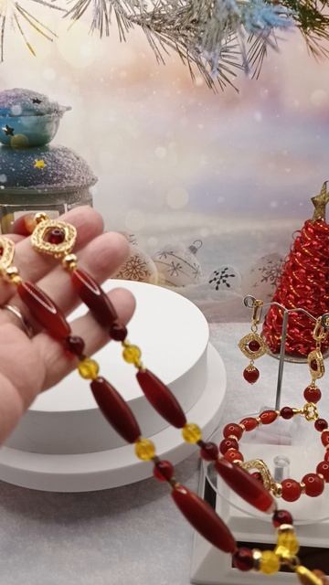 Моя новая работа : комплект из бусин сердолика смотреть онлайн