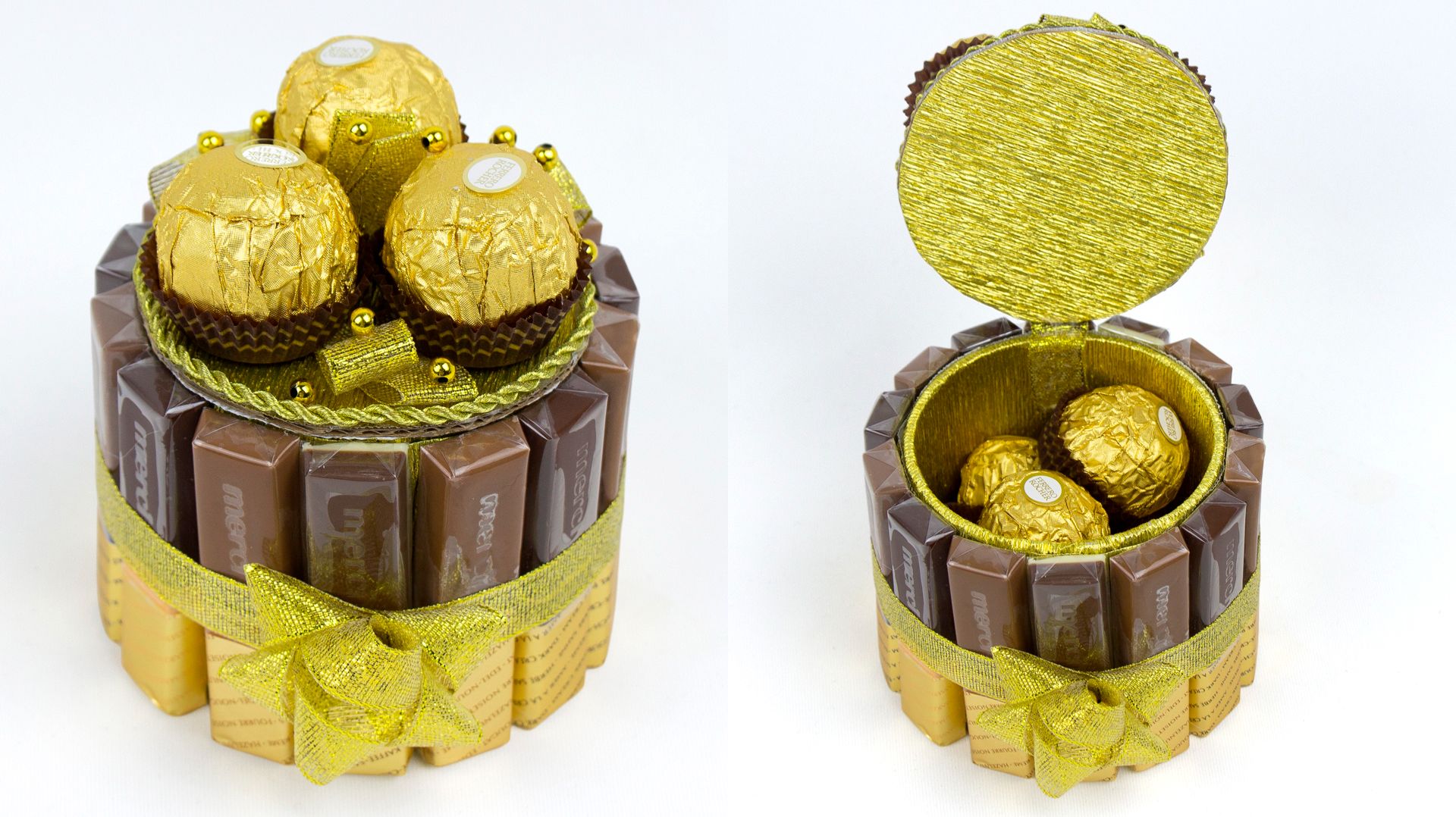 Из бобины от скотча и делаем шкатулку торт из конфет своими руками смотреть онлайн