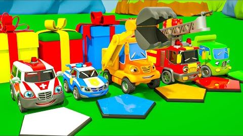 Бинго + Песня "Колеса в автобусе", машинки-сюрпризы в подарочной коробке, Детские стишки и песенки смотреть онлайн