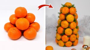 DIY ЕЛКА ИЗ МАНДАРИНОВ своими руками ☆ Поделки на Новый год