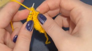 Изнаночная убавка с наклоном вправо