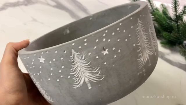 655733-1,Кашпо из бетона ЛЕСНОЙ ЗВЕЗДОПАД, серый, 25 см, 655733-2