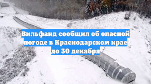 Вильфанд сообщил об опасной погоде в Краснодарском крае до 30 декабря