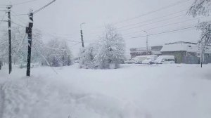 Майкоп сильно завалило снегом