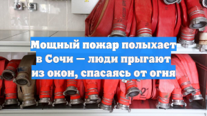 Мощный пожар полыхает в Сочи — люди прыгают из окон, спасаясь от огня
