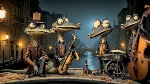 Noir Jazz Alligator Band - Gritty City Blues & Film Noir Vibes for Relaxation