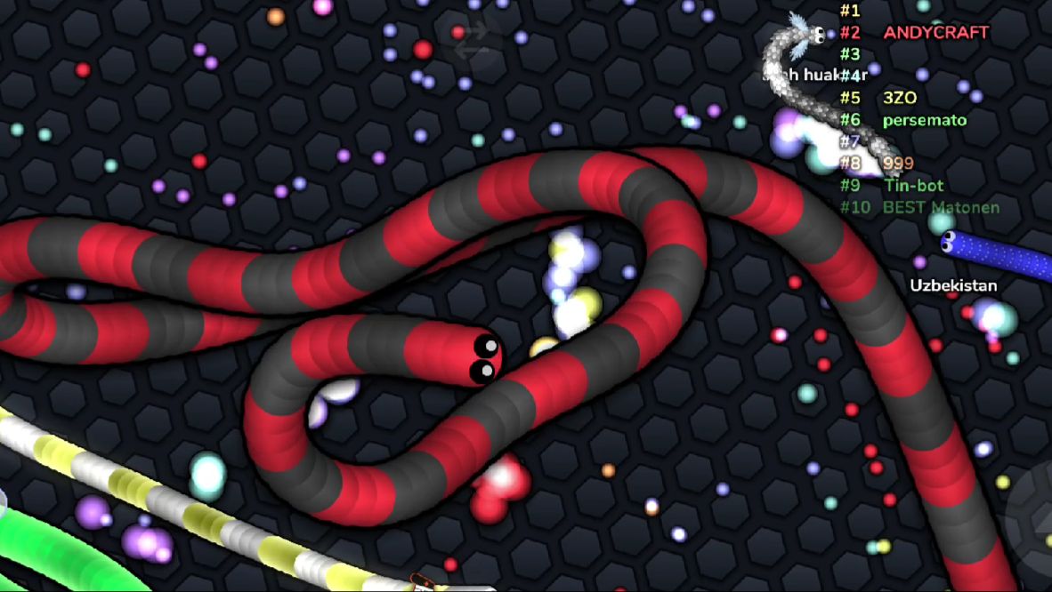 2 место!!! ЭндиКрафт, ты лучший в Slither.io!!!