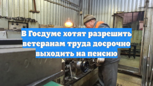В Госдуме хотят разрешить ветеранам труда досрочно выходить на пенсию