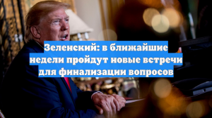 Зеленский: в ближайшие недели пройдут новые встречи для финализации вопросов
