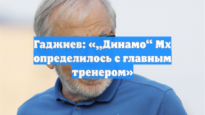 Гаджиев: «„Динамо“ Мх определилось с главным тренером»